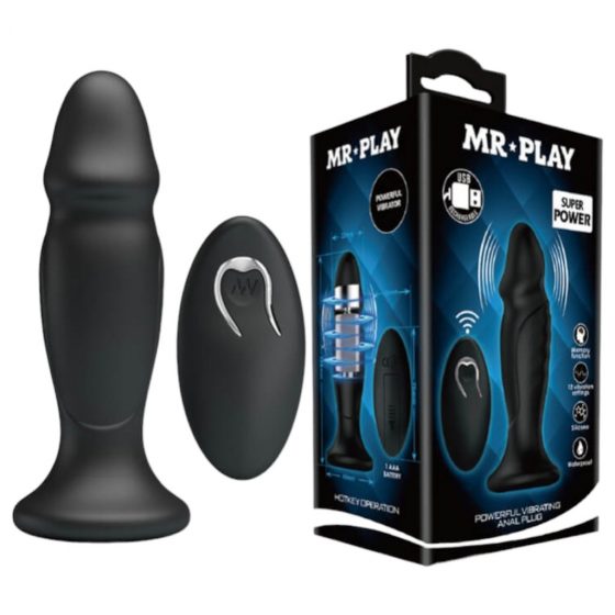 MR. PLAY - Rádiom riadený análny vibrátor (čierny)