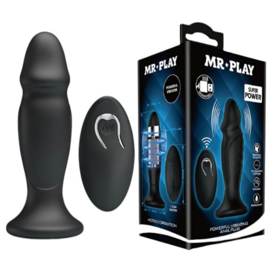 MR. PLAY - Rádiom riadený análny vibrátor (čierny)