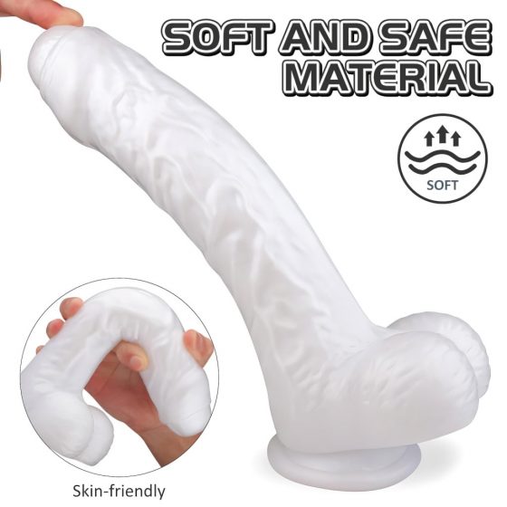 Sex HD Martin - svorka na semenníky, dildo (biele)