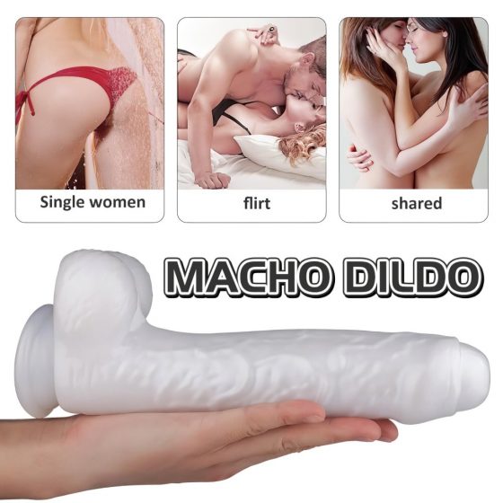 Sex HD Martin - svorka na semenníky, dildo (biele)