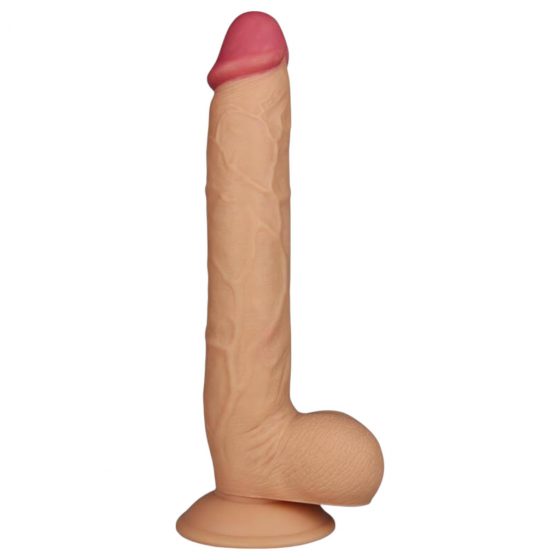 Lovetoy King-Sized - upínacie, realistické semenníky - 25 cm (prírodné)