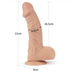   Lovetoy Real Extreme - prísavkový dildó s semenníkmi - 23 cm (prírodný)