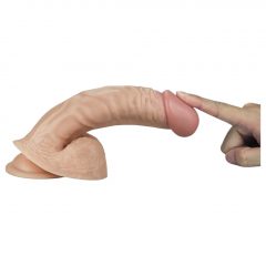   Lovetoy Real Extreme - stojatá, so semenníkmi G-bod dildo - 21 cm (prírodná)