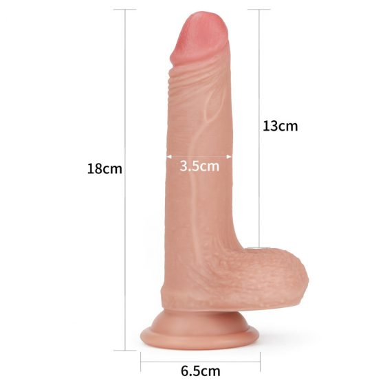 Lovetoy Nature Cock - dvojvrstvové realistické dildo - 18 cm (prírodné)