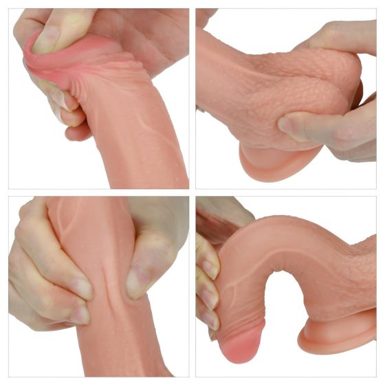 Lovetoy Nature Cock - dvojvrstvové realistické dildo - 18 cm (prírodné)