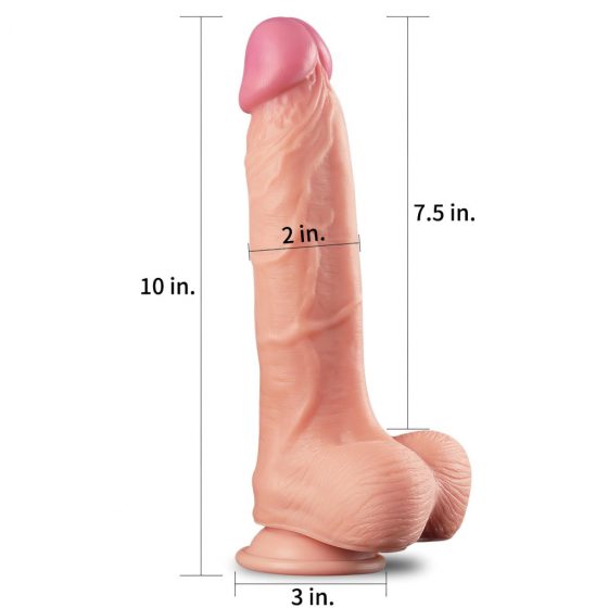 Lovetoy Nature Cock - dvojvrstvový realistický dildo - 25cm (prírodný)