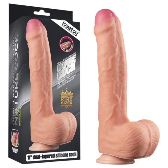 Lovetoy Nature Cock - dvojvrstvové realistické dildo - 28 cm (prírodná farba)