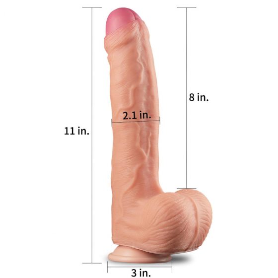 Lovetoy Nature Cock - dvojvrstvové realistické dildo - 28 cm (prírodná farba)