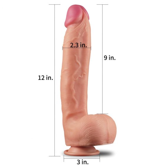 Lovetoy Nature Cock - obojstranné realistické dildo - 30cm (prírodné)