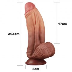   Lovetoy Nature Cock - dvojvrstvové dildo - 26 cm (prírodné)