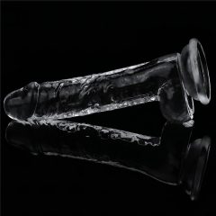   Lovetoy Flawless Clear - upínacie, testikulárne dildo - 19 cm (transparentné)