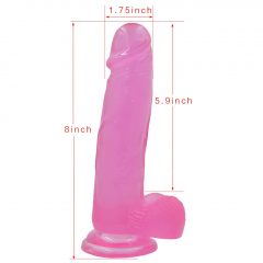   Lovetoy Jelly Studs - realistický dildo s prísavkou - 20 cm (ružový)