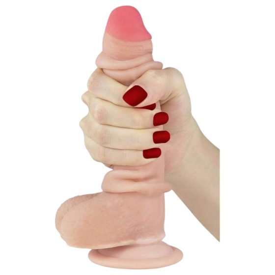 Lovetoy Sliding-Skin - dvojvrstvové dildo - 18 cm (prírodné)