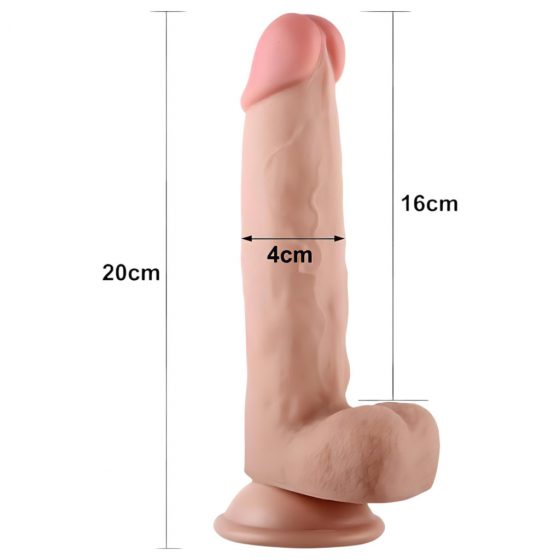 Lovetoy Sliding-Skin - dvojvrstvové dildo - 21 cm (prírodné)