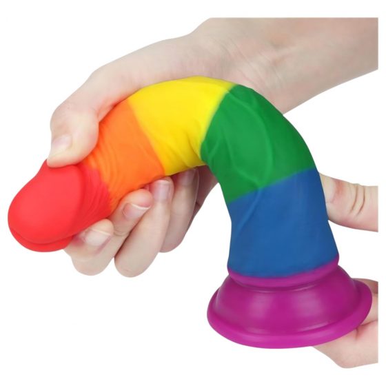 Lovetoy Prider - realistické dildo - 19 cm (dúhové)