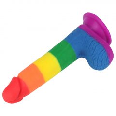   Lovetoy Prider - realistické dildo s varlaty - 20 cm (dúhové)