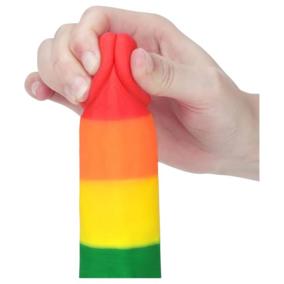 Lovetoy Prider - realistické dildo s varlaty - 20 cm (dúhové)