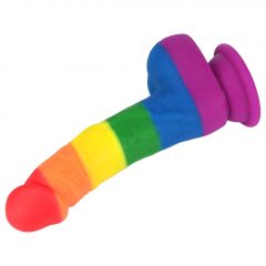   Lovetoy Prider - realistické tekuté silikónové dildo - 19 cm (dúha)