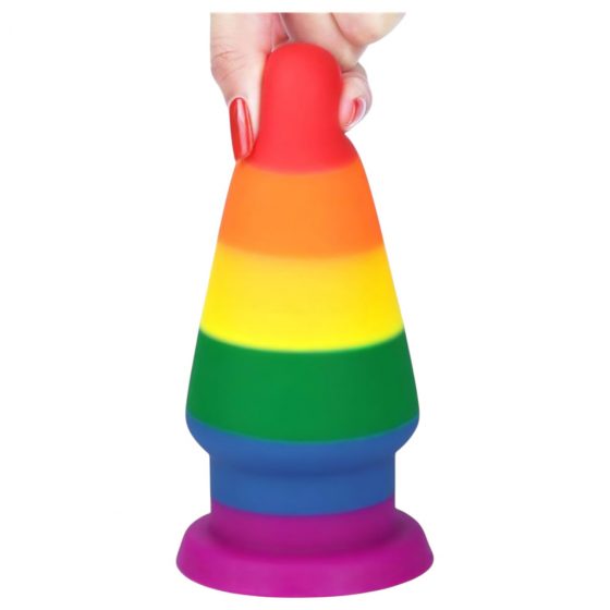 Lovetoy Prider - análny vibrátor - 15 cm (dúhový)