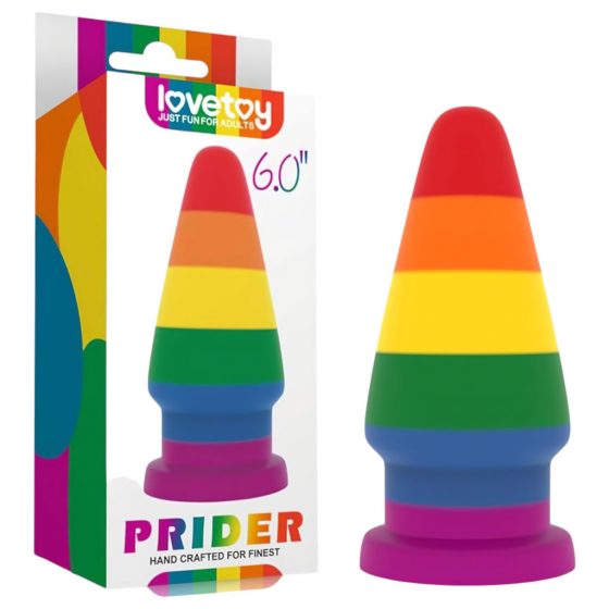 Lovetoy Prider - análny vibrátor - 15 cm (dúhový)