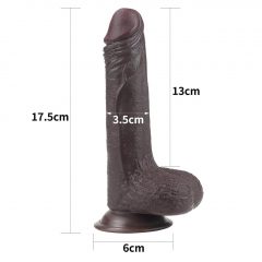 Lovetoy Sliding-Skin - dvojvrstvové dildo - 18 cm (hnedé)