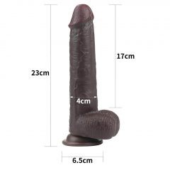   Lovetoy Sliding-Skin - dvojvrstvové dildo s lepiacimi nožičkami - 23 cm (hnedé)