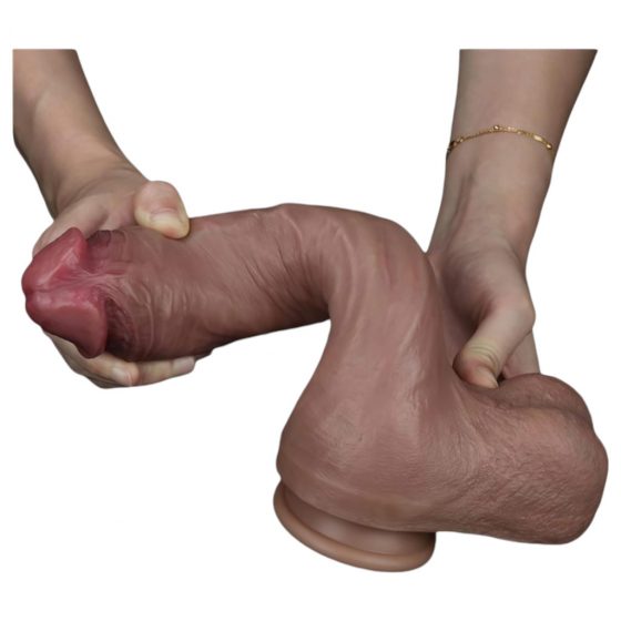 Lovetoy Nature Cock - dvojvrstvové dildo - 26 cm (prírodné)