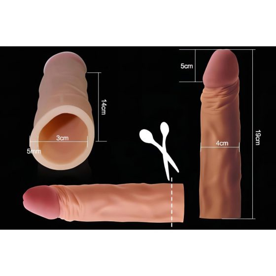 Lovetoy Pleasure X-tender - Penis cape - 19cm (prírodný)