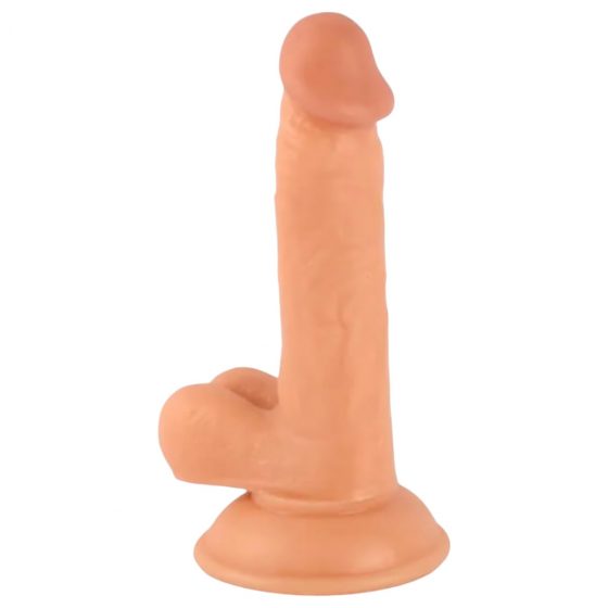 Mr. Rude - upínacie dildo na semenníky - 17 cm (prírodné)