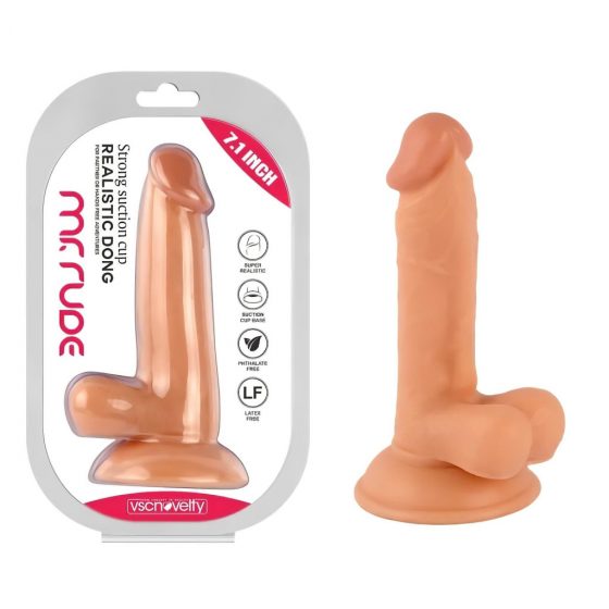 Mr. Rude - upínacie dildo na semenníky - 17 cm (prírodné)