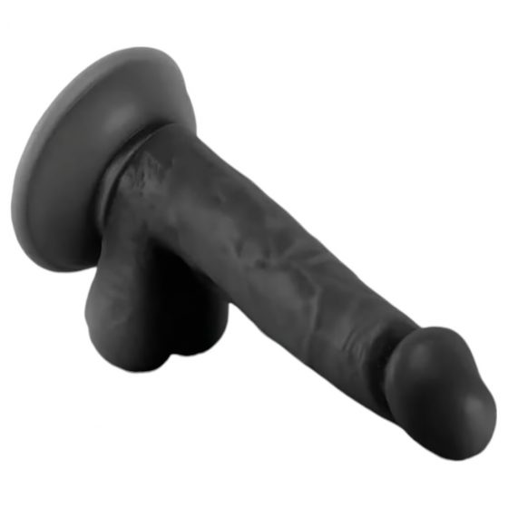 Mr. Rude - upínacie dildo na semenníky - 17 cm (čierne)