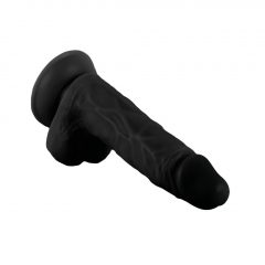 Mr. Rude - upínacie dildo na semenníky - 19 cm (čierne)