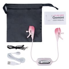   LOVENSE Gemini - inteligentná vibračná svorka na bradavky (ružová)