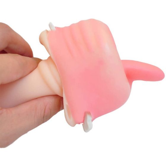Tracys Dog Cup - realistický masturbátor umelé ústa so zubami (telová farba)