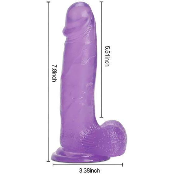 Tracysdog Jelly 8 - dildo so semenníkmi a prísavkou (fialové)