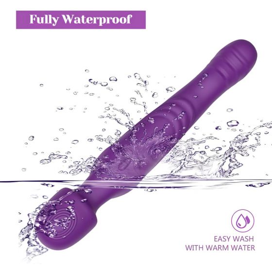 Tracy's Dog Wand - vodotesný, nabíjací, pulzujúci masážny vibrátor (fialový)