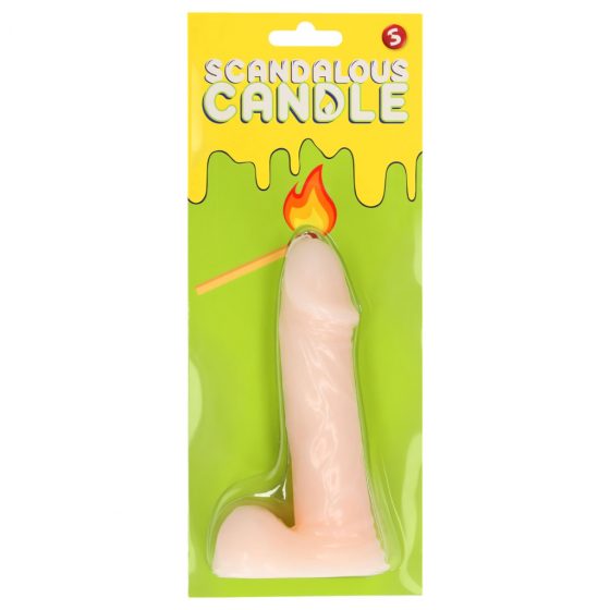 Scandalous - sviečka - penis s semenníkmi - prírodná (133g)