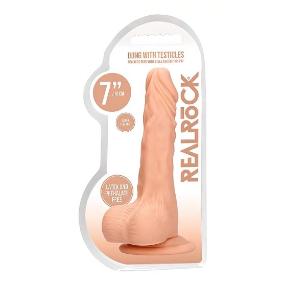 RealRock Dong 7 - realistické dildo s penisom (17 cm) - prírodné