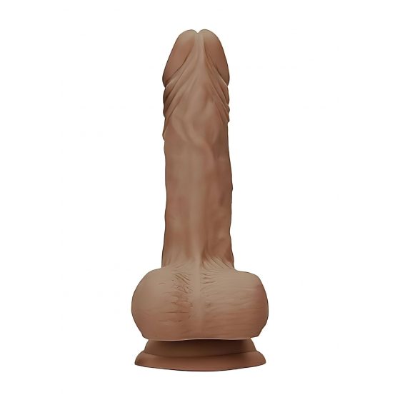 RealRock Dong 7 - realistické dildo s penisom (17 cm) - tmavé prírodné