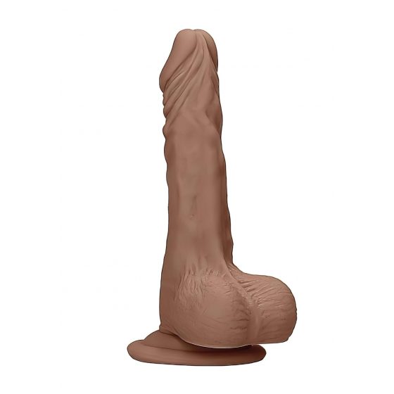 RealRock Dong 7 - realistické dildo s penisom (17 cm) - tmavé prírodné