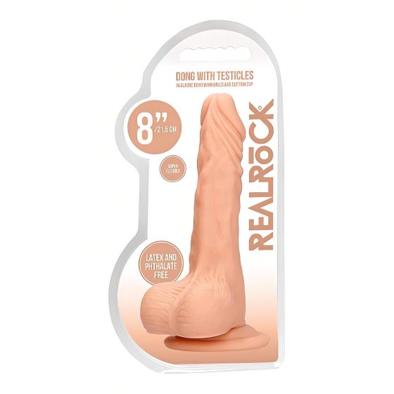 RealRock Dong 8 - realistické dildo s penisom (20 cm) - prírodné