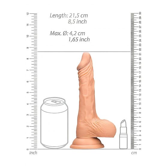 RealRock Dong 8 - realistické dildo s penisom (20 cm) - prírodné