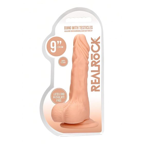 RealRock Dong 9 - realistické dildo s penisom (23 cm) - prírodné