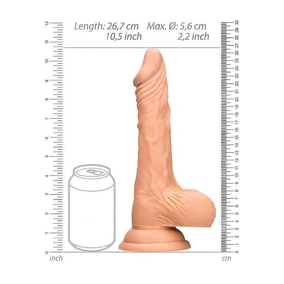 RealRock Dong 10 - realistické dildo s penisom (25 cm) - prírodné