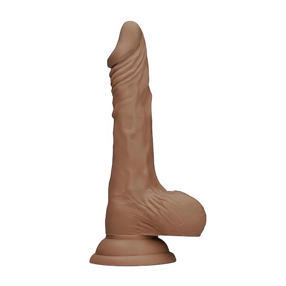 RealRock Dong 10 - realistické dildo s penisom (25 cm) - tmavé prírodné