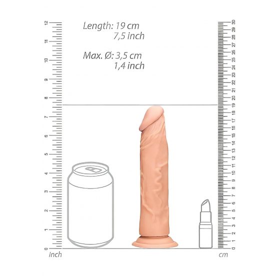 RealRock Dong 7 - realistické dildo (17 cm) - prírodné