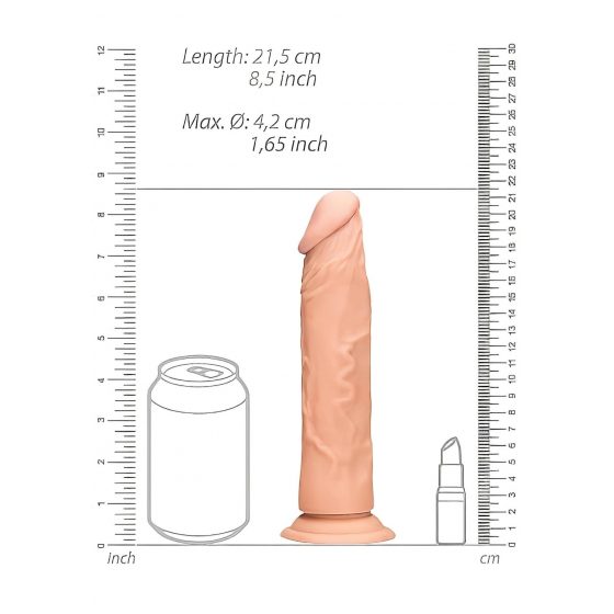 RealRock Dong 8 - realistické dildo (20 cm) - prírodné