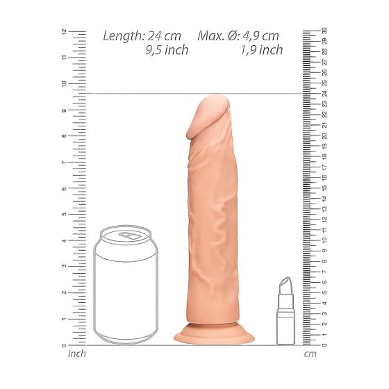 RealRock Dong 9 - realistické dildo (23 cm) - prírodné