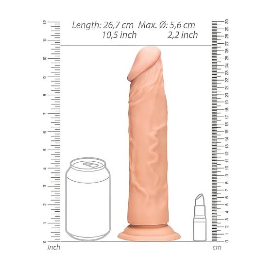 RealRock Dong 10 - realistické dildo (25 cm) - prírodné