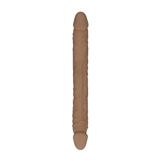 RealRock Double Dong 14 - dvojité dildo (36 cm) - tmavé prírodné